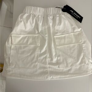 White Skirt with Front Pockets
